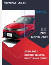 TOYOTA AXIO 2020-2021 OWNERS MANUAL